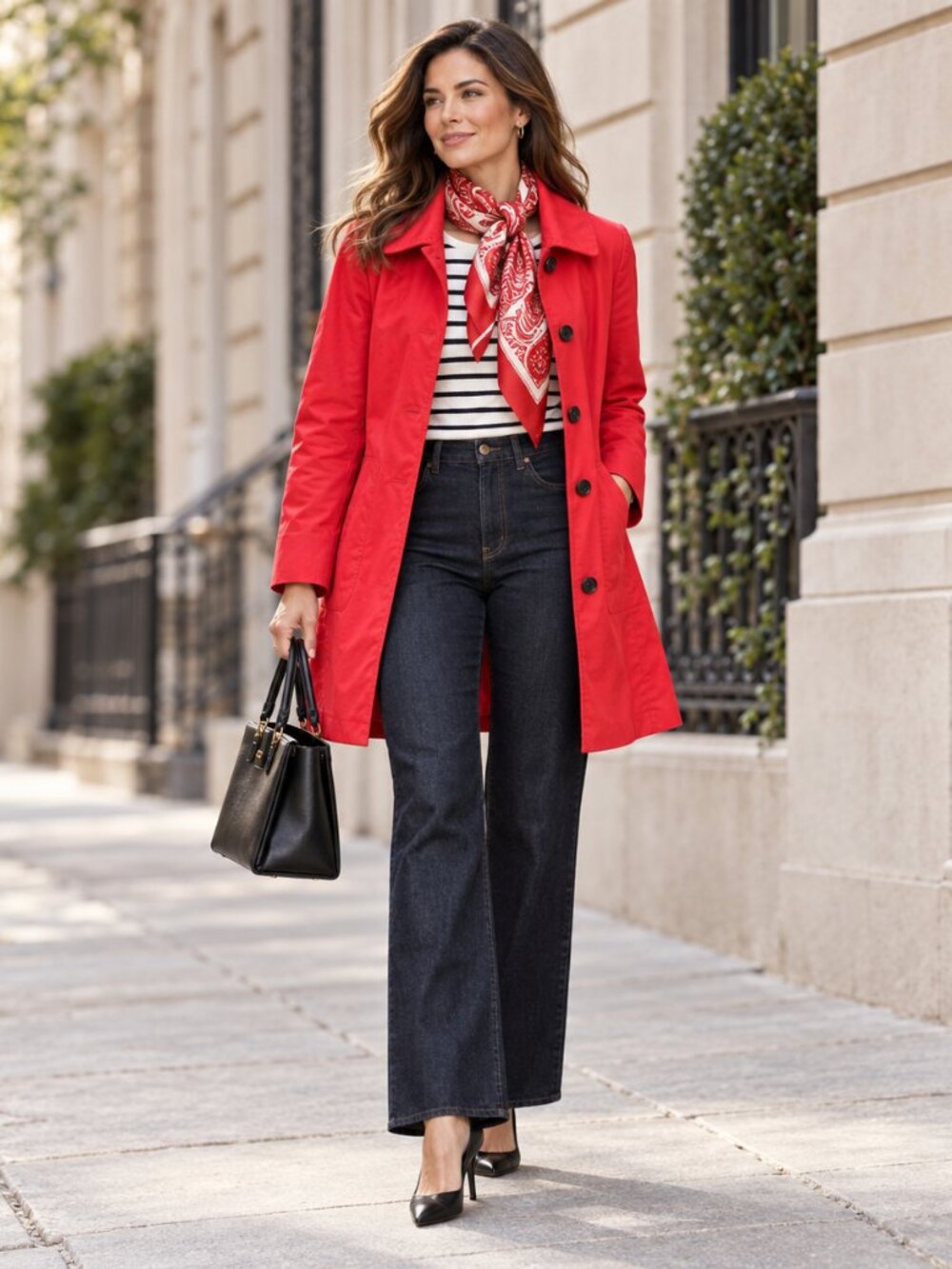 Banana Republic Red Water-Resistant Trench/Rain Coat Jacket M Classic